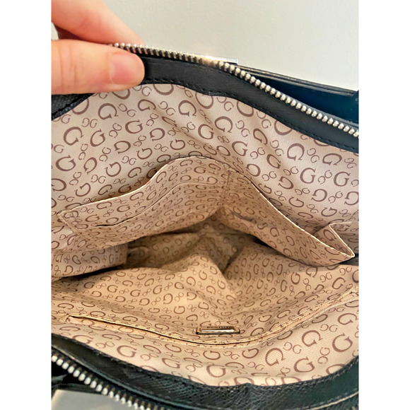 NWT GUESS PURSE/ COAL BOOKER HANDBAG/ GUESS DARK LIGHT GRAY PURSE, 11"H x 13"W - Picture 9 of 13